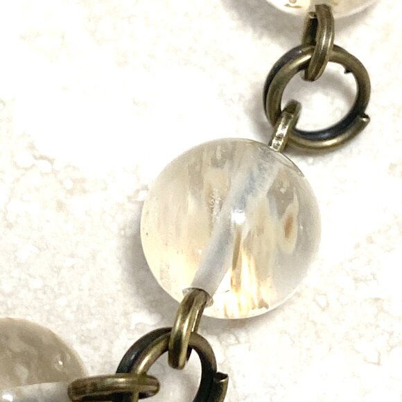 Natural Golden Rutilated Quartz Choker, Bronze Round Mushroom + Genuine Gemstone - Picture 11 of 16